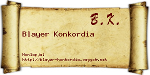 Blayer Konkordia névjegykártya